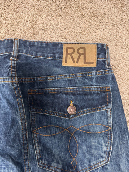 RRL Double RL Vintage Jeans – Size 36/34, Embroidered Pocket, Classic Fit