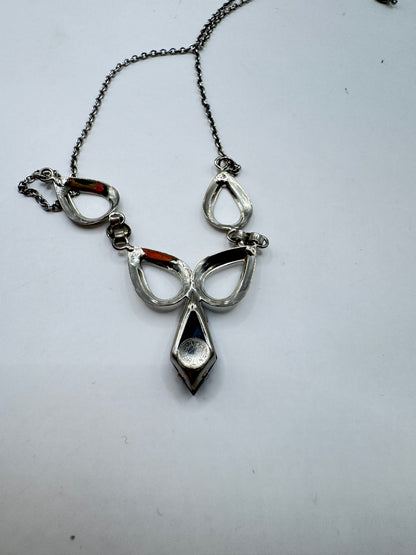 Vintage Mid-Century Titan Sterling Silver Hematite “Black Alaskan Diamond” Necklace – Excellent Condition