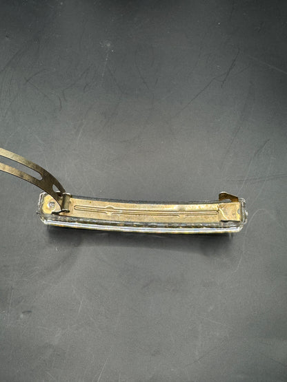 Vintage CHANEL Barrette Hair Clip – Gold Tone Logo Lucite Barrette – Late 1970s / Early 1980s – Made in France – Rare Collectible