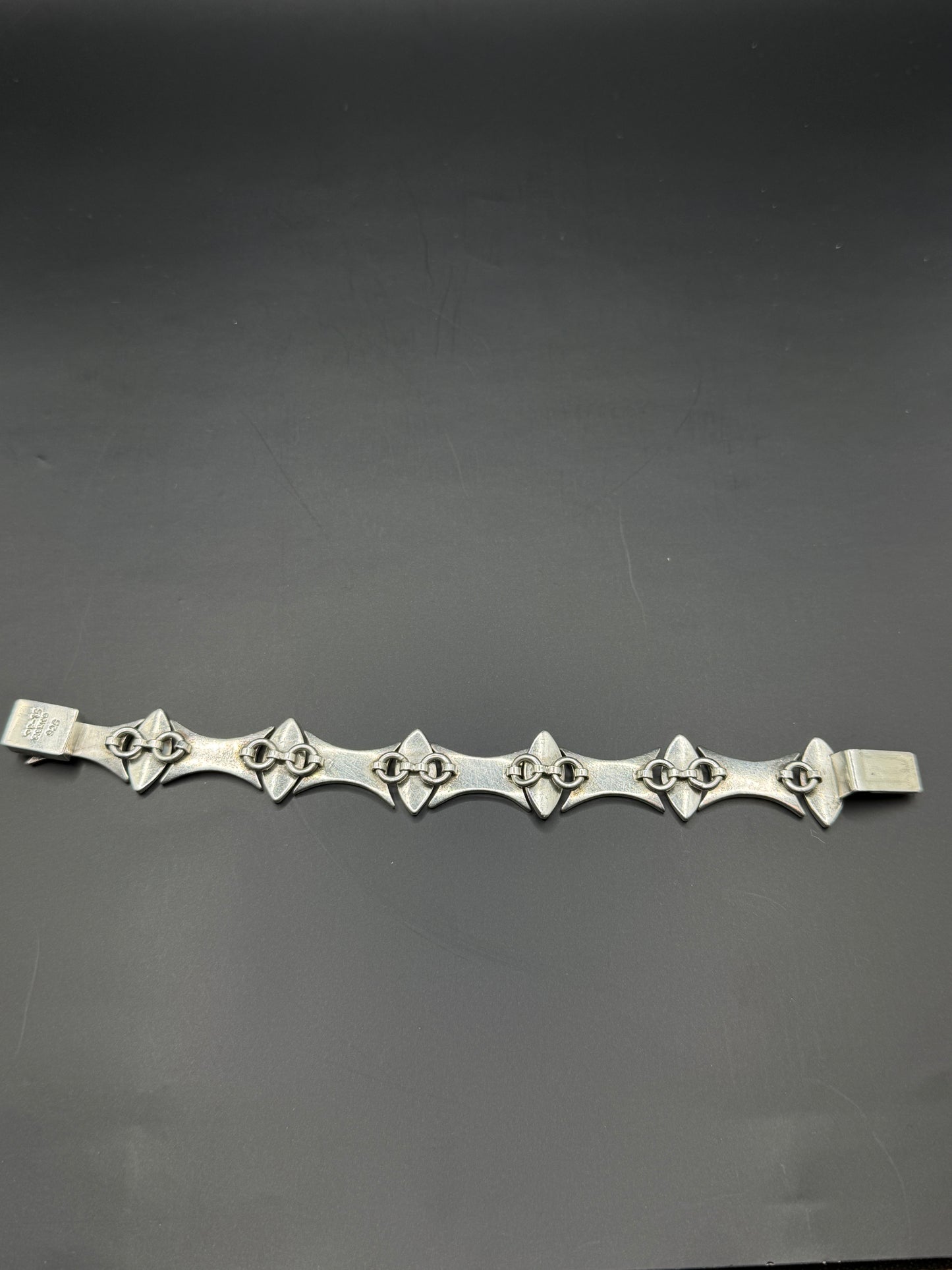 Vintage Taxco Mexico Bracelet – Modernist Link Design, Sterling Silver 925, 50.6g
