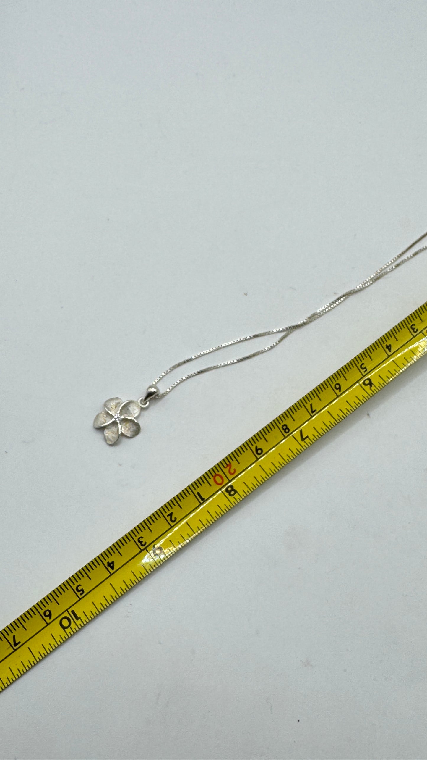 Vintage Sterling Silver Italian Flower Necklace – Delicate Floral Pendant Chain 17”