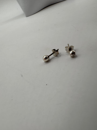Sterling Silver 925 Ball Stud Earrings – Classic Minimalist Design