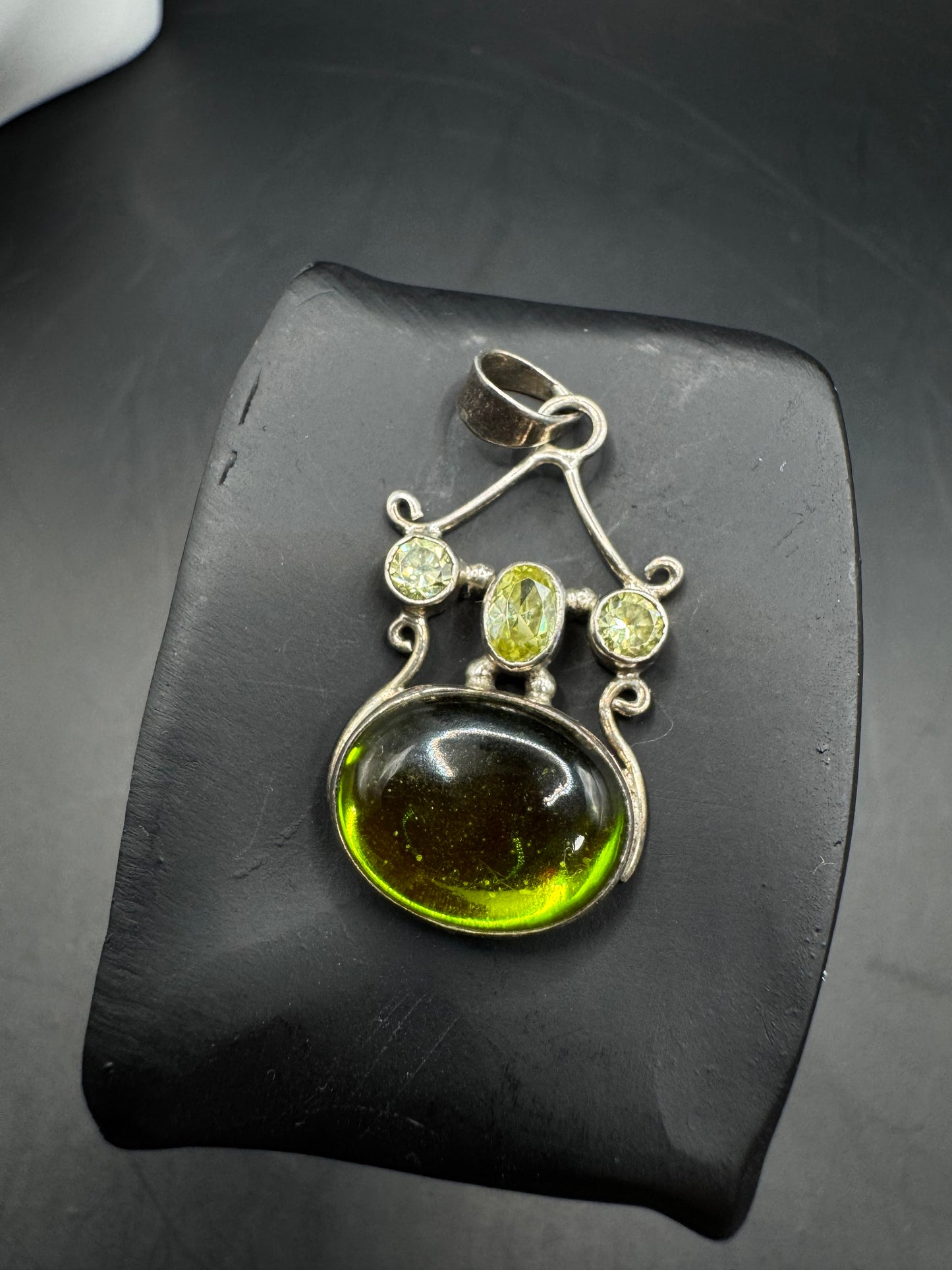 Sterling Silver Green Peridot Pendant