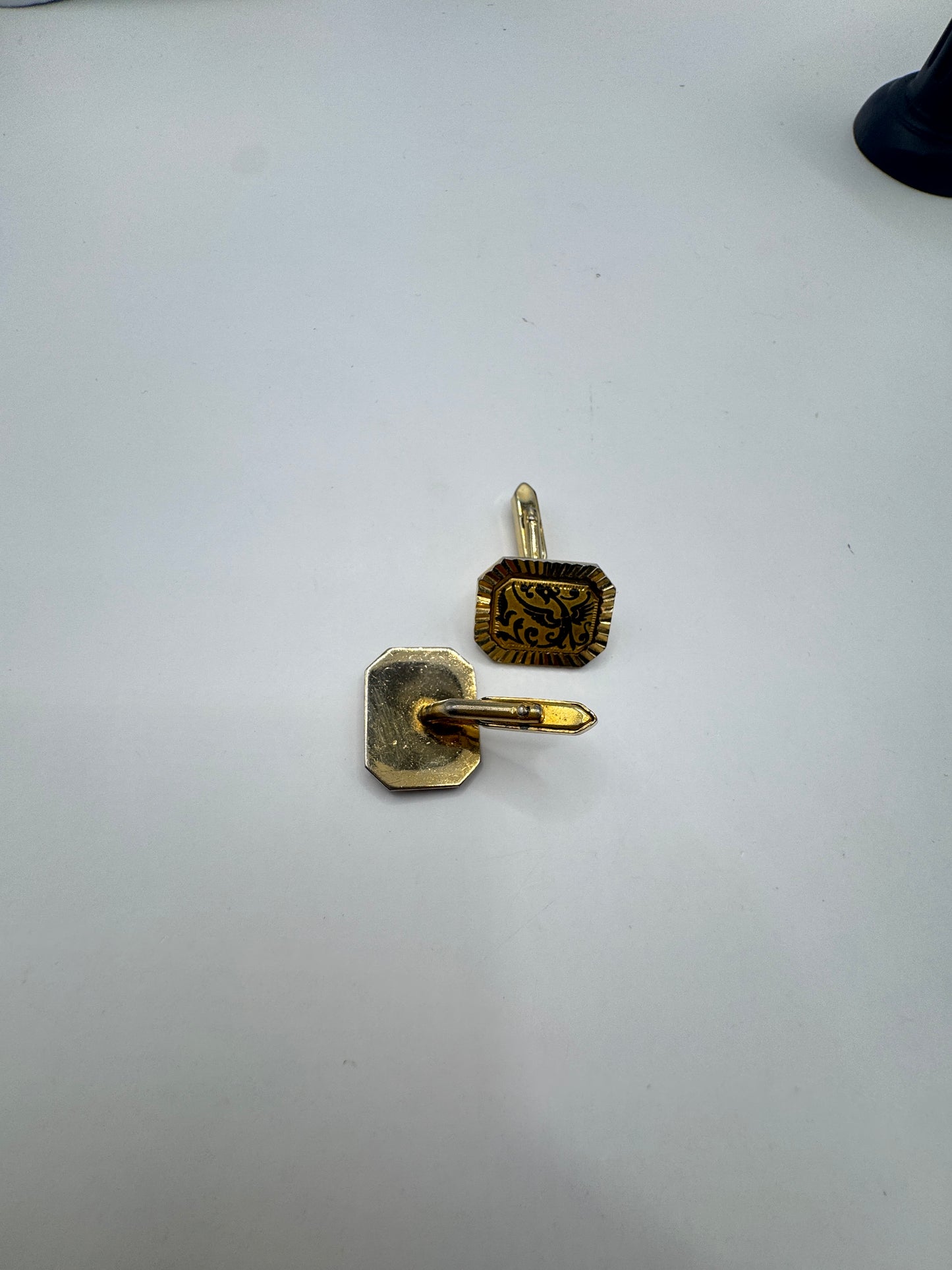 Vintage 1960s Spanish Damascene Cufflinks – Excellent Condition