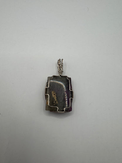 Vintage Ruby Nugget Pendant in Sterling Silver Wire Wrap