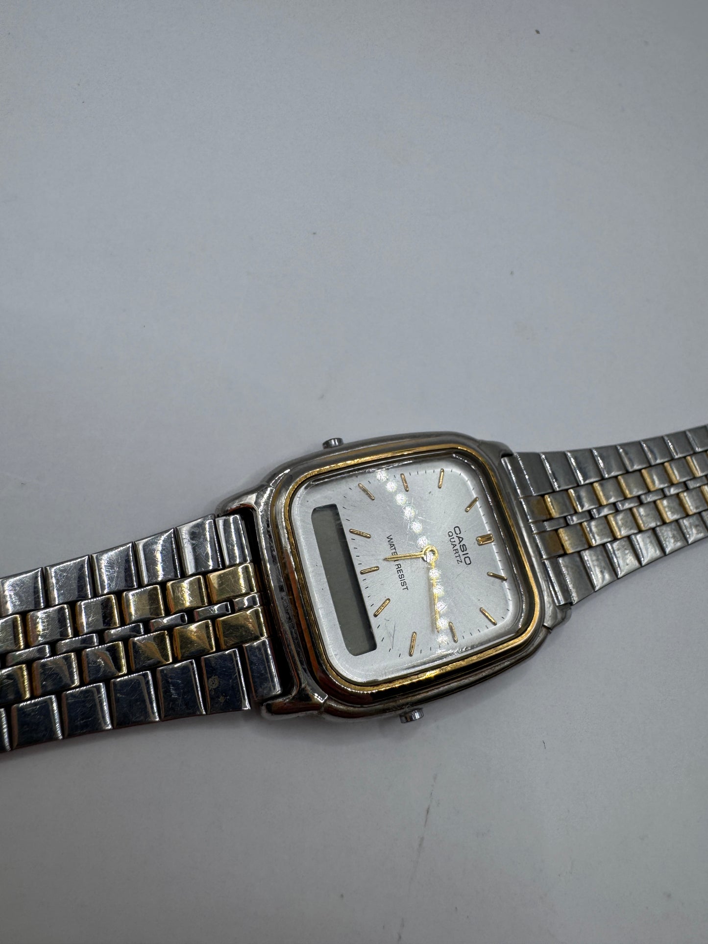 Vintage Casio 306 AQ-307 Watch – Two-Tone Stainless Steel, Good Condition