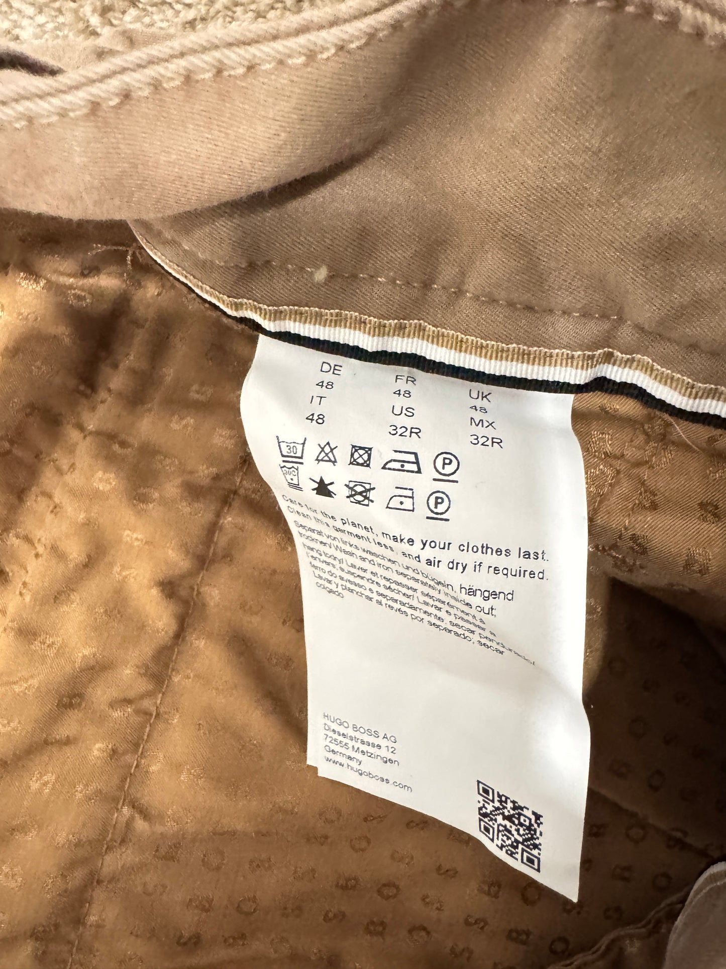 BOSS Hugo Boss Kaito Slim Fit Pants – Size 32R, Taupe/Beige, Dress Chinos