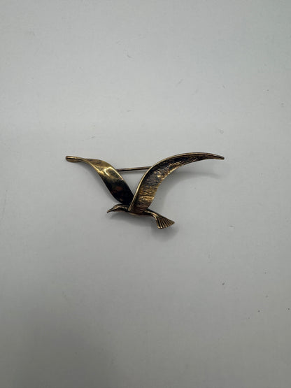 Vintage Gold Plated Sterling Silver Bird Brooch