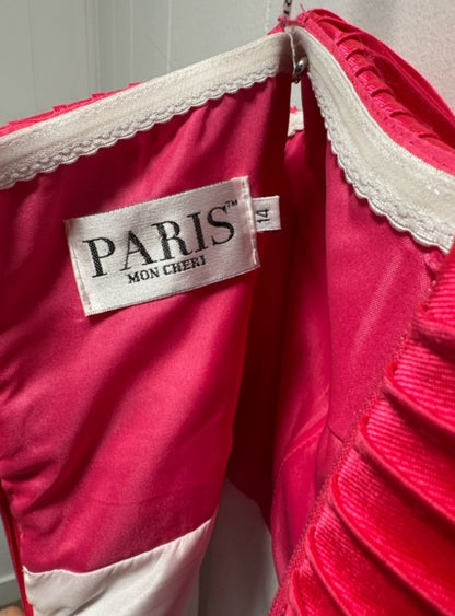 Paris Mon Cheri Pink Floral Strapless Gown – Size 14 Prom, Bridesmaid & Formal Dress