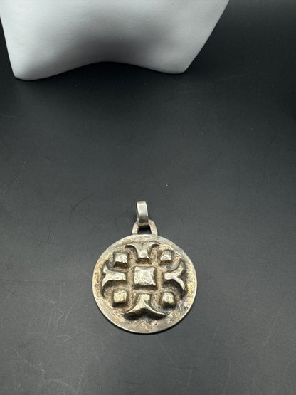 Vintage Italian 800 Silver Cross Pendant by Banci – Large Statement Medallion, Brutalist Style