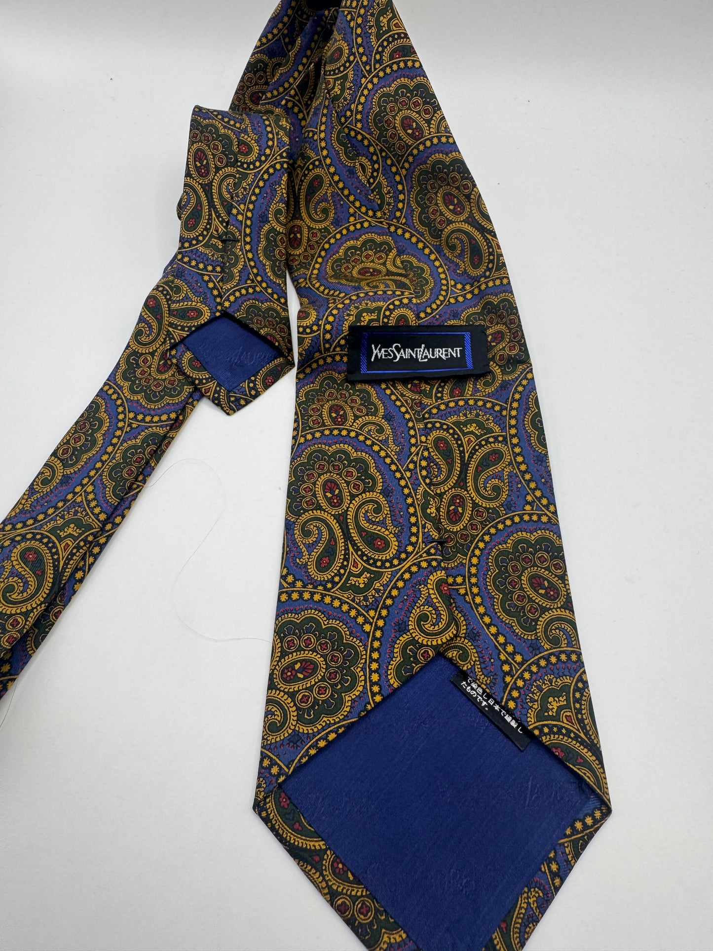 Vintage Yves Saint Laurent Silk Tie – Paisley Pattern, 54” x 3.5”, 100% Silk