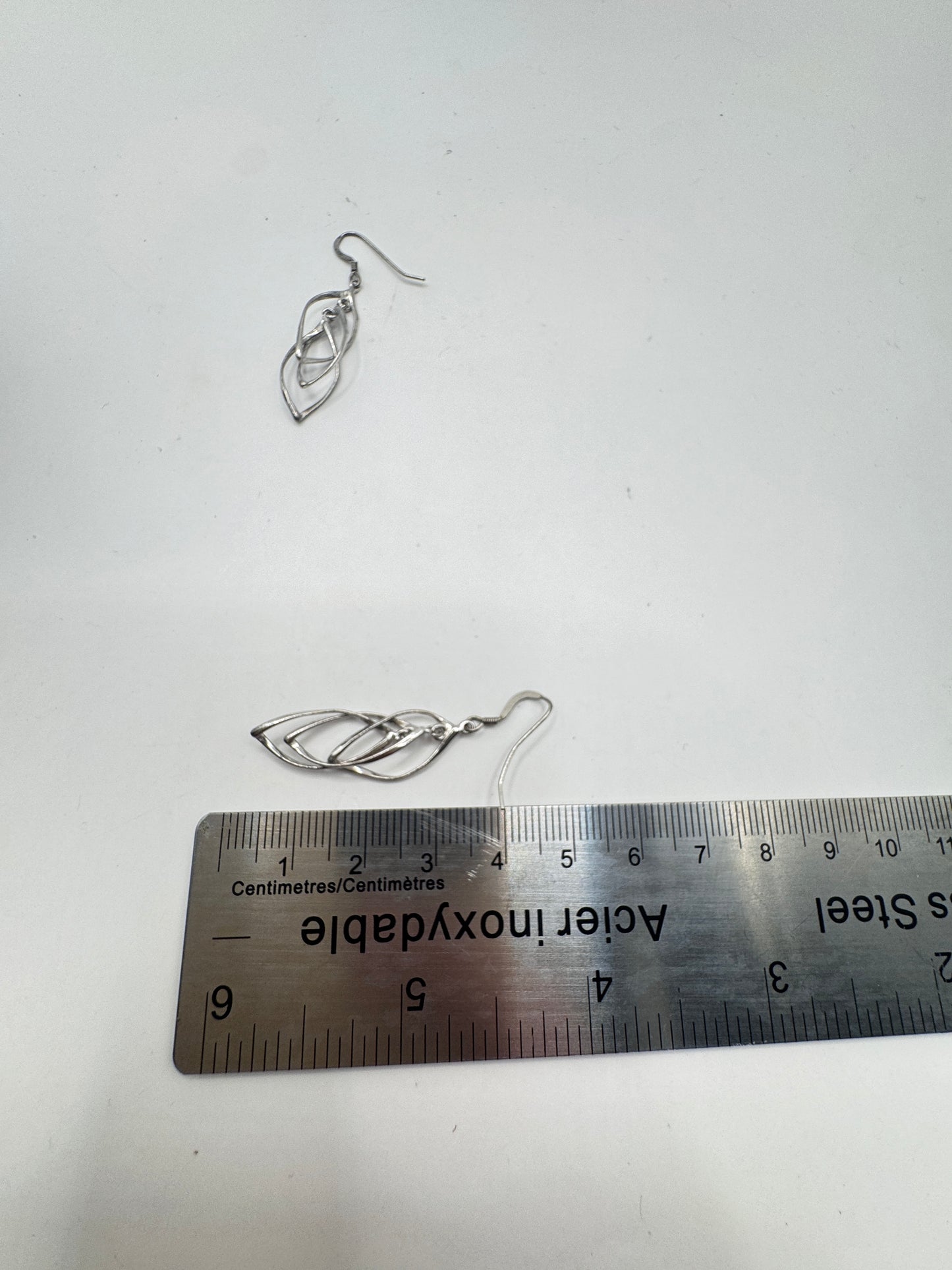 Vintage Sterling Silver Openwork Dangle Earrings – Excellent Condition