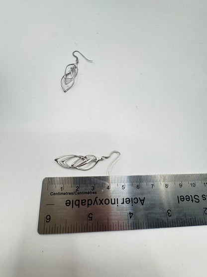 Vintage Sterling Silver Openwork Dangle Earrings – Excellent Condition