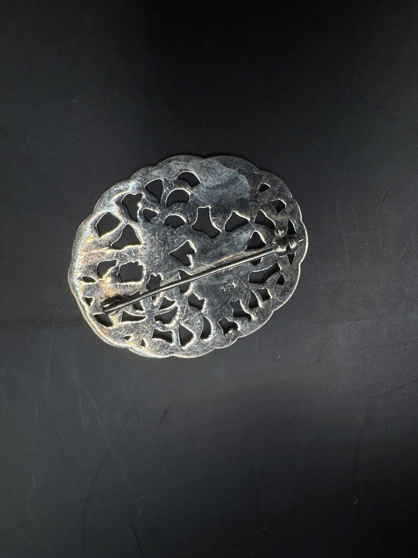 Vintage Sterling Silver Floral Brooch – 2”