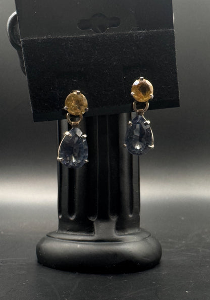 Vintage Sterling Silver Earrings with Amethyst & Zirconia – Elegant 925