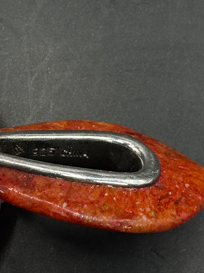 Silpada 925 Sterling Silver Red Coral Dangle Earrings