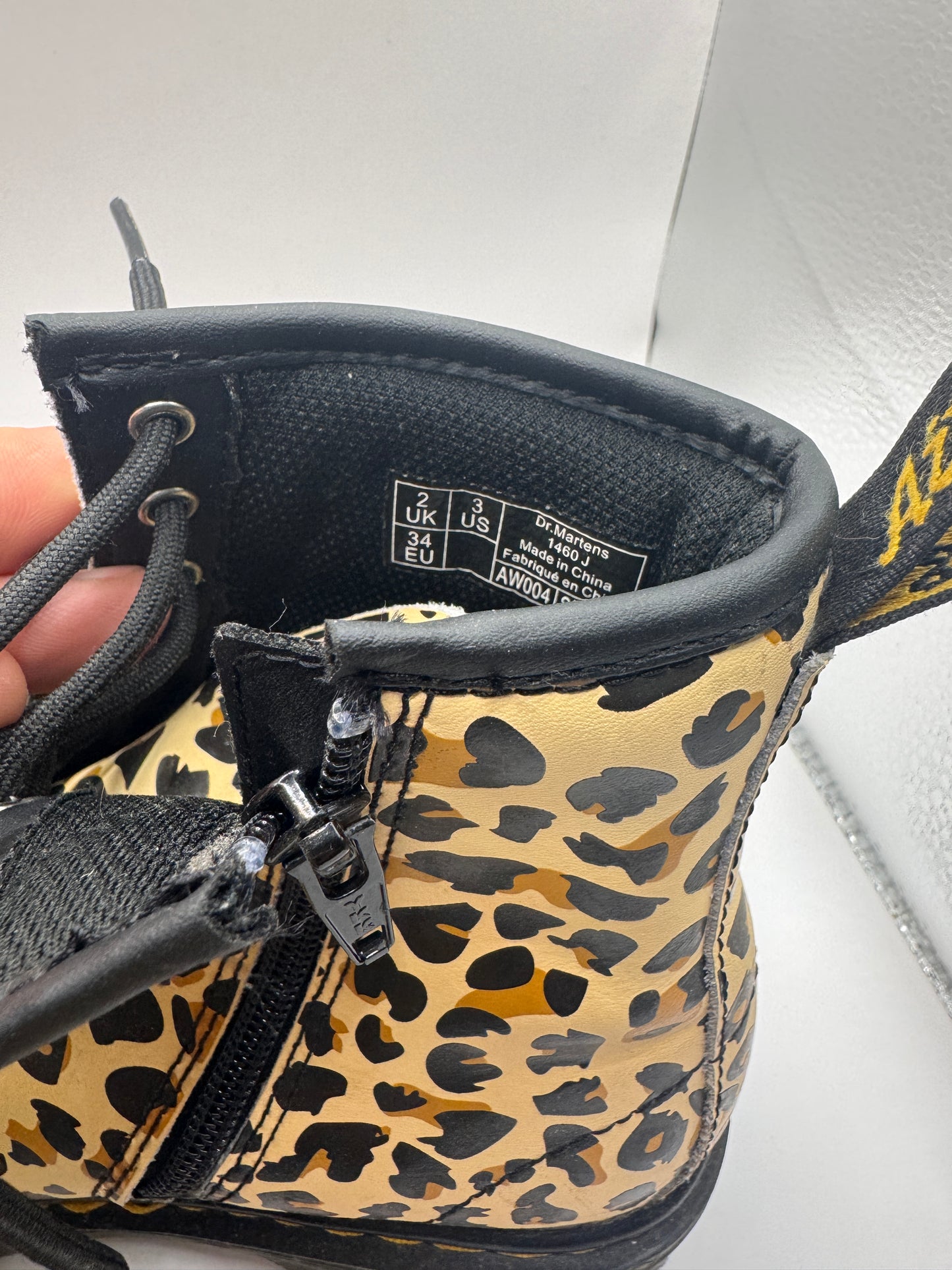 Dr. Martens 1460 Pascal Leopard Girls Combat Boots – EU 34 / US 3