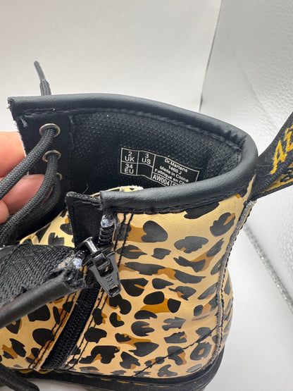 Dr. Martens 1460 Pascal Leopard Girls Combat Boots – EU 34 / US 3