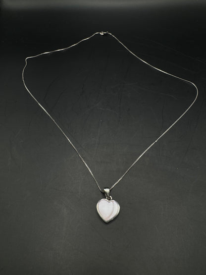 Sterling Silver Heart Pendant Necklace – 22” Chain