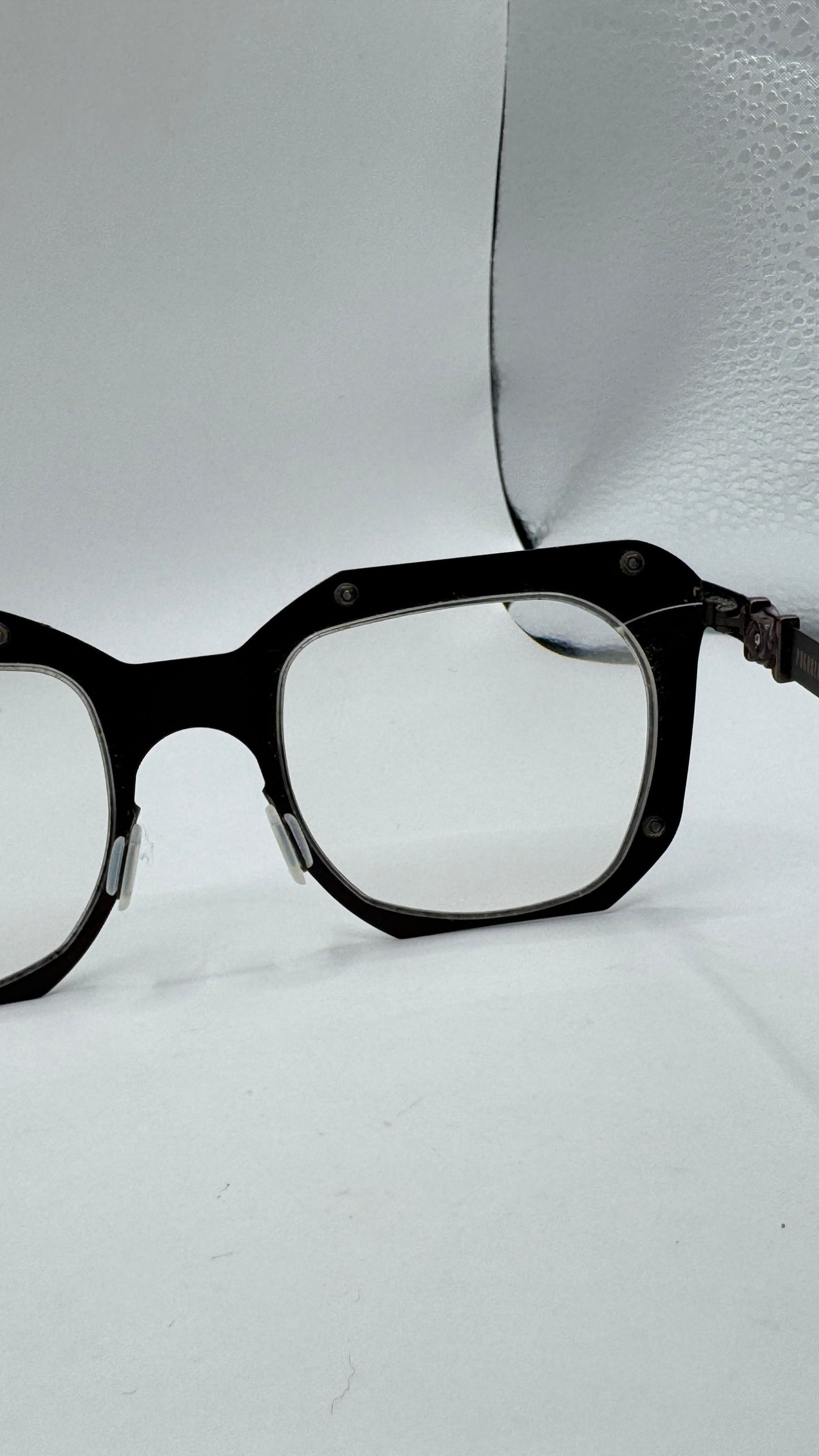 Rare Pugnale Signorino Cross Frosted Nickel Eyeglass Frame 2019 Handmade in Italy Titanium & Acetate 50□22