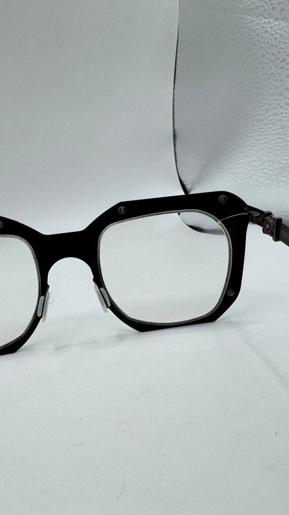 Rare Pugnale Signorino Cross Frosted Nickel Eyeglass Frame 2019 Handmade in Italy Titanium & Acetate 50□22