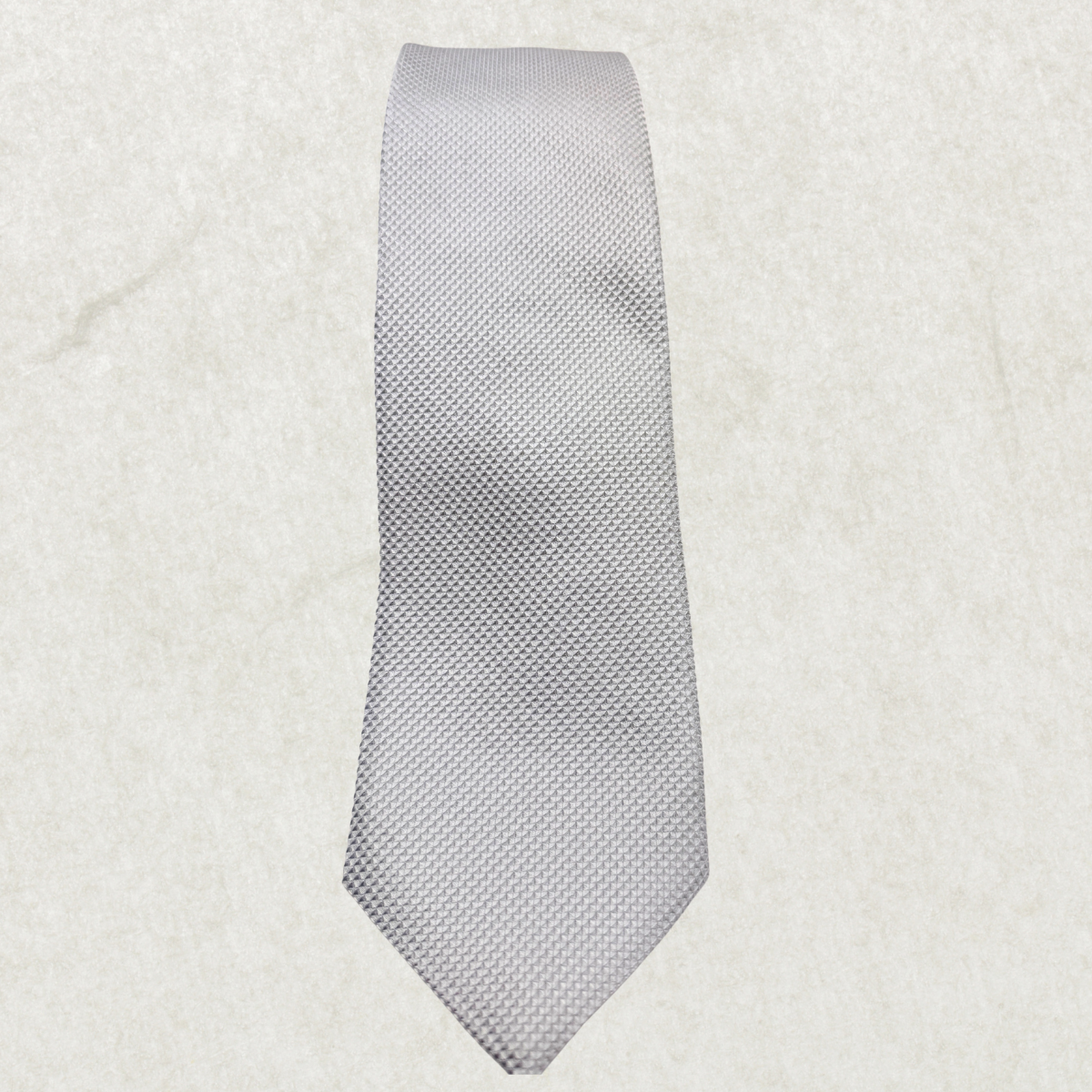 Vintage Zanetti Italian Silk Tie – Silver, 58” x 3.25”, Made in Italy