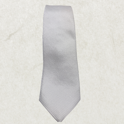 Vintage Zanetti Italian Silk Tie – Silver, 58” x 3.25”, Made in Italy