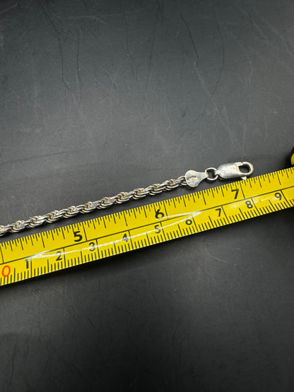 Sterling Silver Rope Chain Bracelet – 7”
