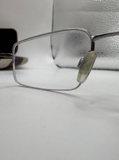 Burberry B 1068 1003 Half Rim Eyeglasses – Gunmetal Silver, Used, Good Condition  (Frame Only, Prescription Lenses Installed)