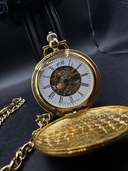 Vintage Poljot Skeleton Pocket Mechanical Watch – Perfect Working Condition