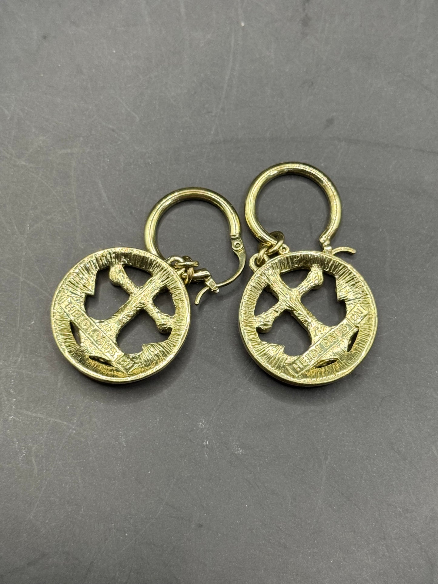 Heidi Daus Anchor Hoop Earrings – Gold-Tone Crystal Nautical Dangles