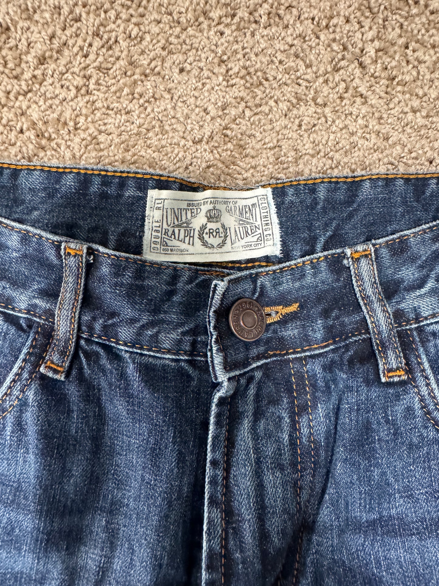 RRL Double RL Vintage Jeans – Size 36/34, Embroidered Pocket, Classic Fit