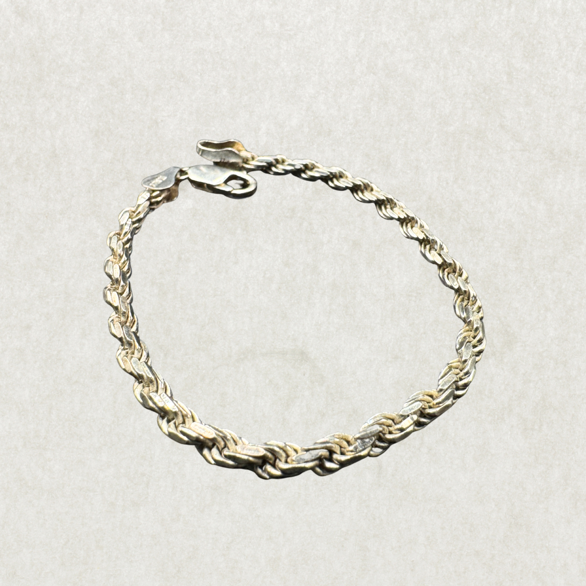Sterling Silver Rope Chain Bracelet – 7”