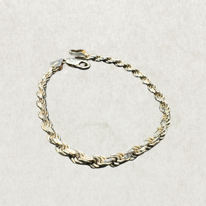 Sterling Silver Rope Chain Bracelet – 7”