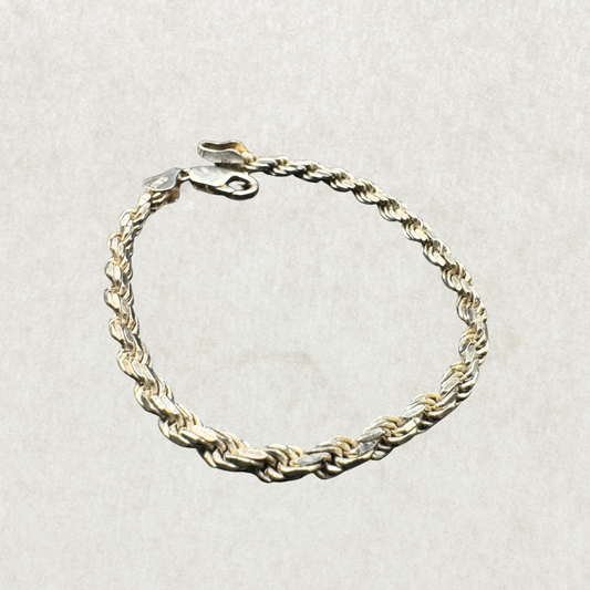 Sterling Silver Rope Chain Bracelet – 7”