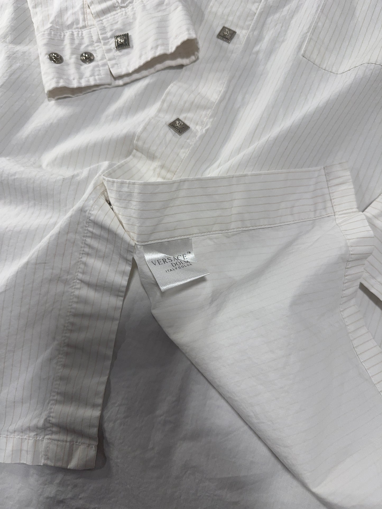 Versace Dolm Men’s Shirt – White, Size XL, Designer Details