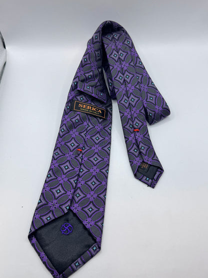 Vintage Serica 100% Silk Tie, Made in Italy, 59” x 3” – Excellent Condition