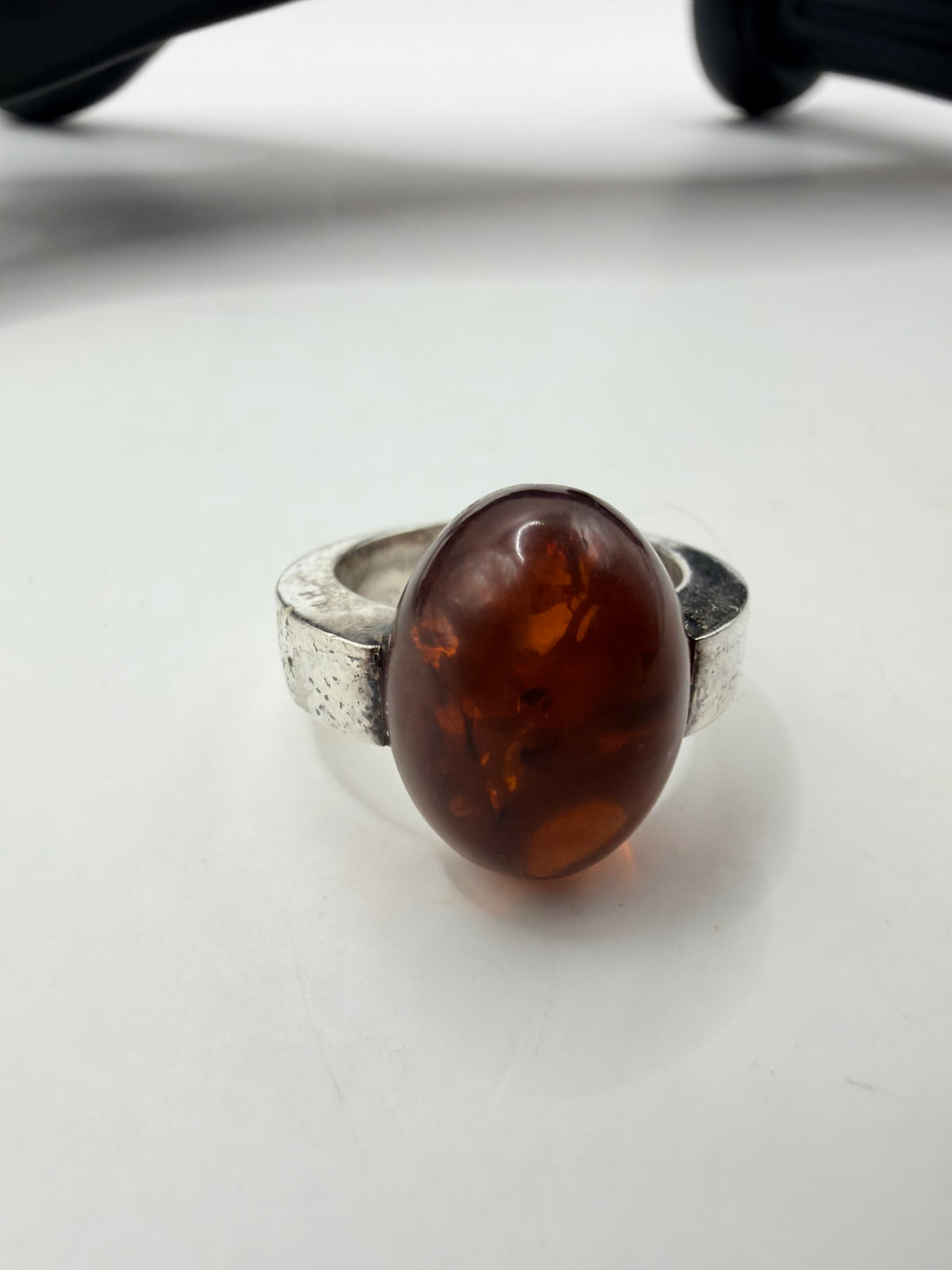 Deep Cognac Amber Ring — Size 6