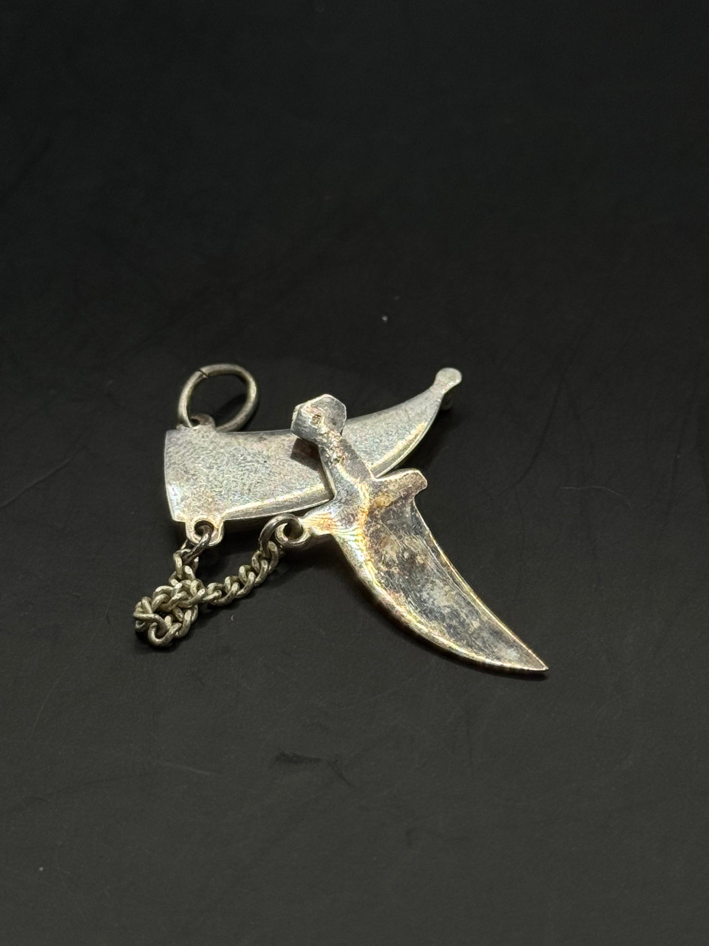 Vintage Handcrafted 990 Silver Dagger Charm / Pendant – Working Sheath