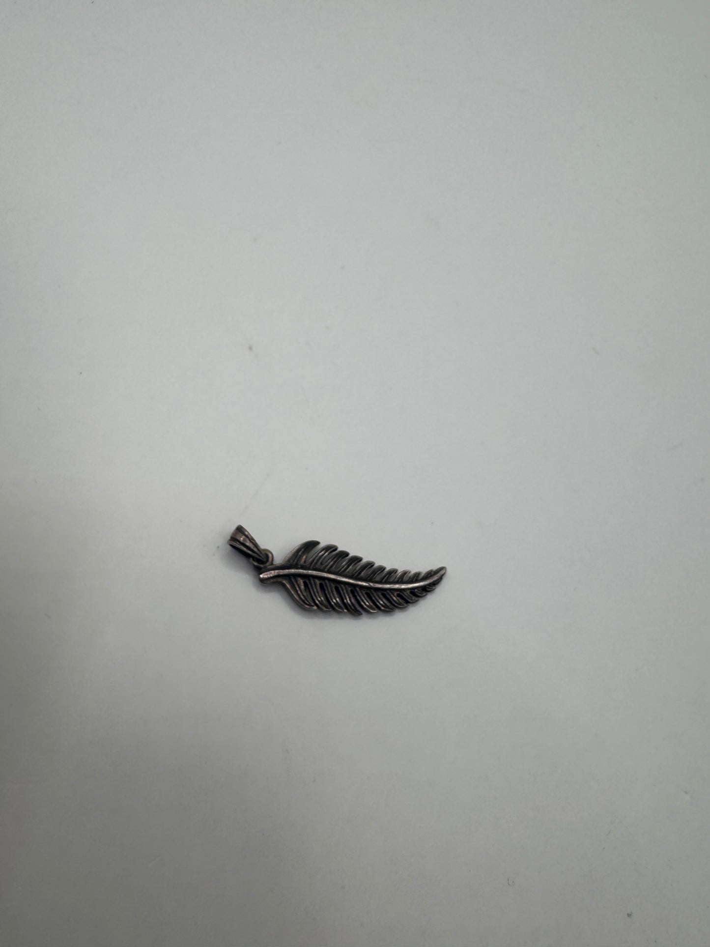 Vintage Sterling Silver 925 Feather Pendant