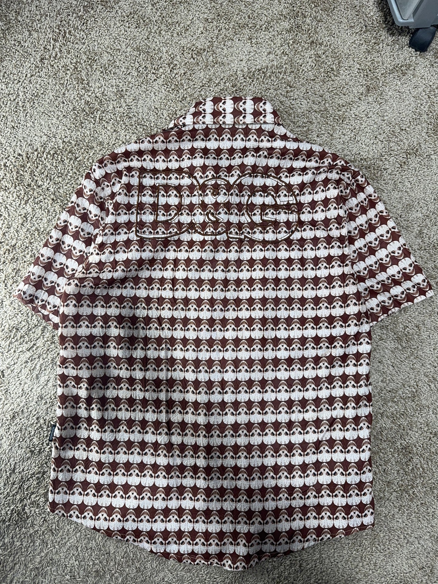 Rare Vintage D&G (Dolce & Gabbana) Men’s Shirt – Skull Print, Size M-L