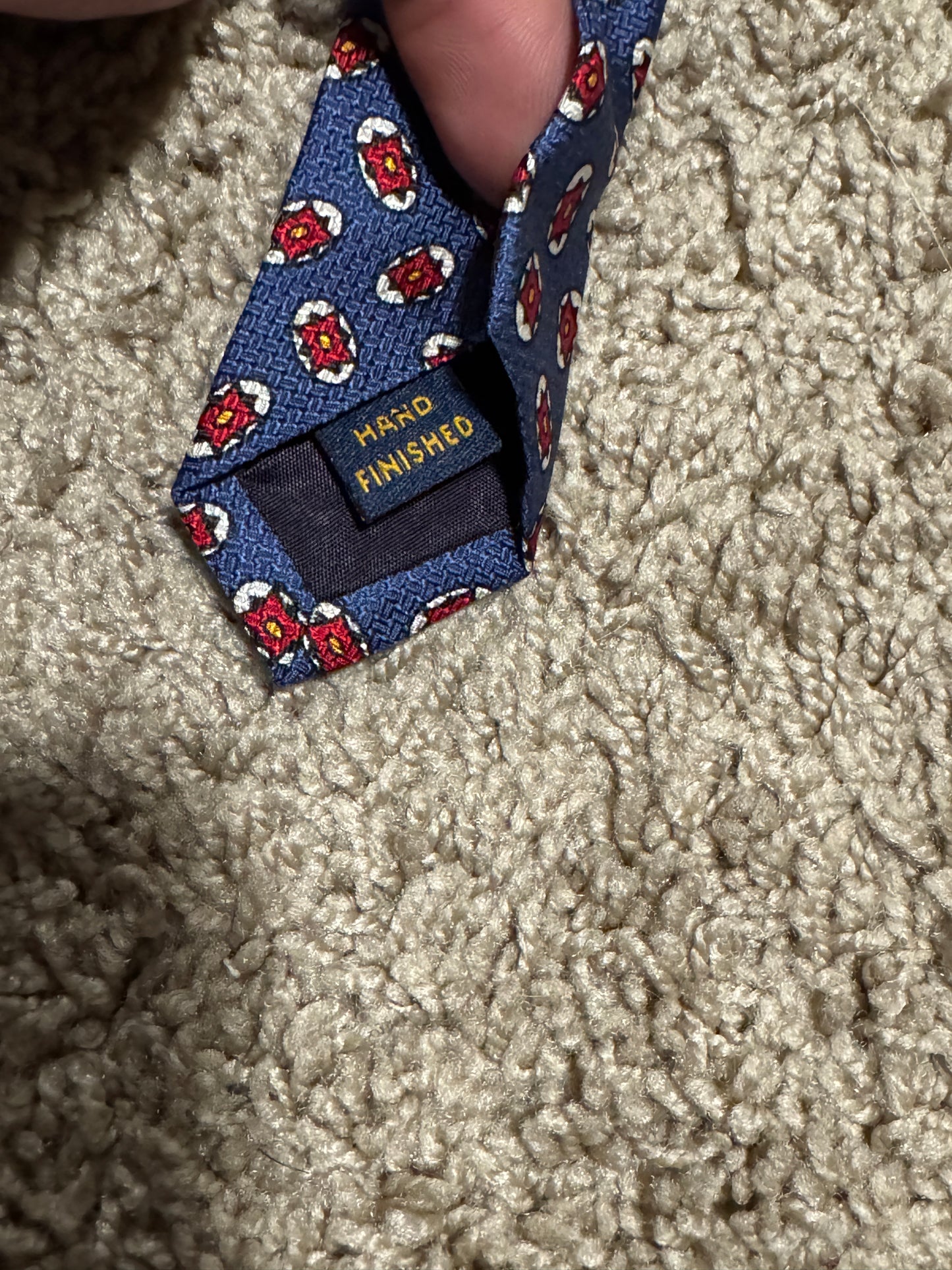 Vintage Polo University by Ralph Lauren 100% Silk Tie – Rare Hand Finished Designer Necktie 55” x 4”