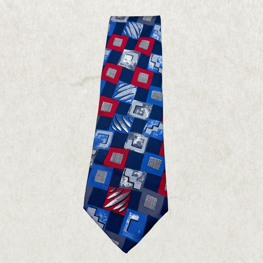 Vintage Guy Laroche Paris 100% Silk Geometric Tie, 54” x 4” – Excellent Condition