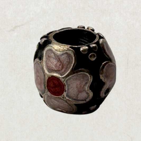 Authentic Pandora ALE 925 Sterling Silver Charm – Floral Enamel Design