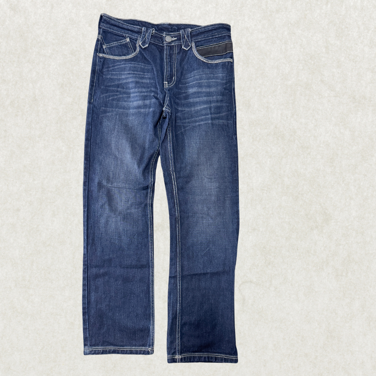 Vintage Blueprint Women’s Jeans – Size 33–34, Dark Wash, Contrast Stitching