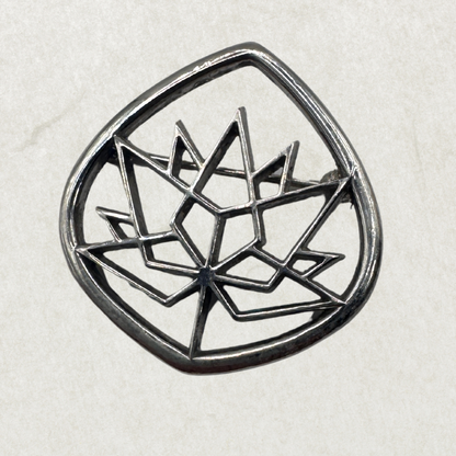 Vintage Birks 925 Sterling Silver Geometric Maple Leaf Brooch