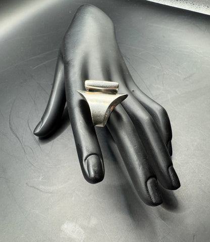 Vintage Mexican Sterling Silver Inlay Mother of Pearl & Abalone Signet Ring – Size 7.5