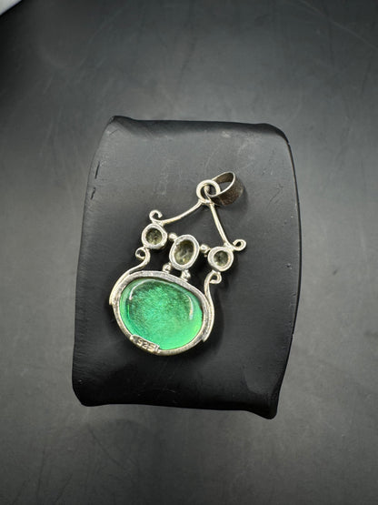Sterling Silver Green Peridot Pendant