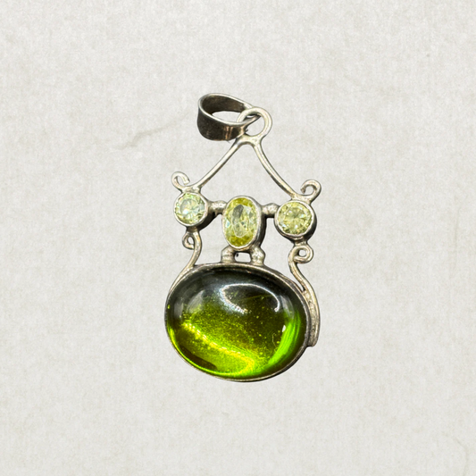 Sterling Silver Green Peridot Pendant