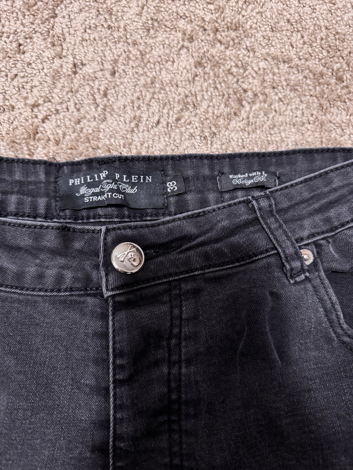 Philipp Plein Men Black Skinny Jeans  - Size 38